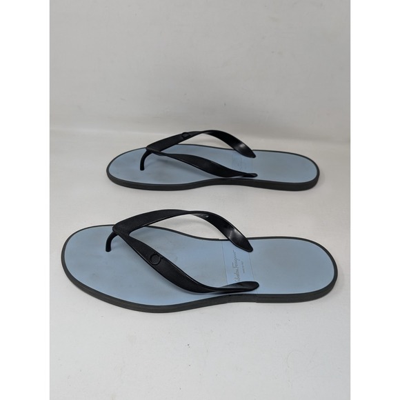 Salvatore Ferragamo Men's Size 13 M Rubber Flip Flops Gym Blue Rubber Sandals - Picture 4 of 6